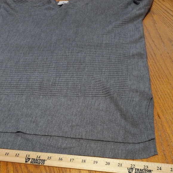 St John's Bay Women's Gray Ribbed Sweater High Low Hem Longer Size XL - Picture 10 of 15
